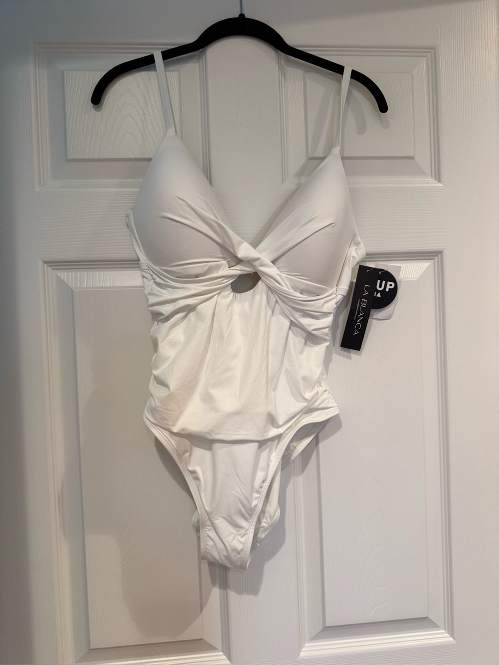 La Blanca White Twist-Center One-Piece Swimsuit